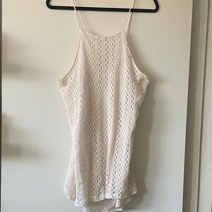 Zara Cream crochet tunic tank top-Large